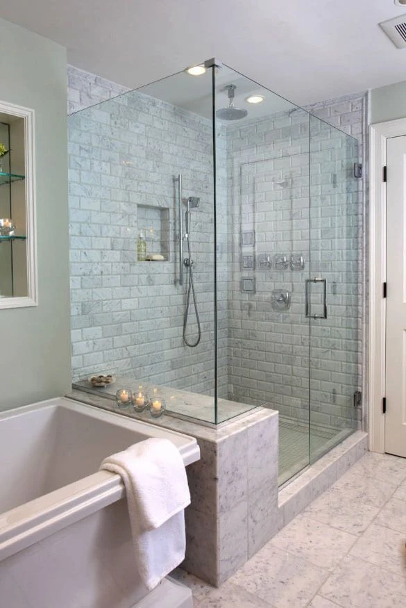 traditional bathroom with a shower