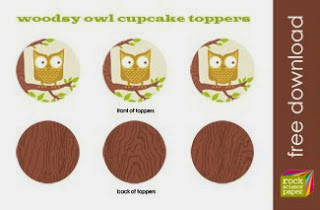 Owls: Free Printable Toppers or Labels.