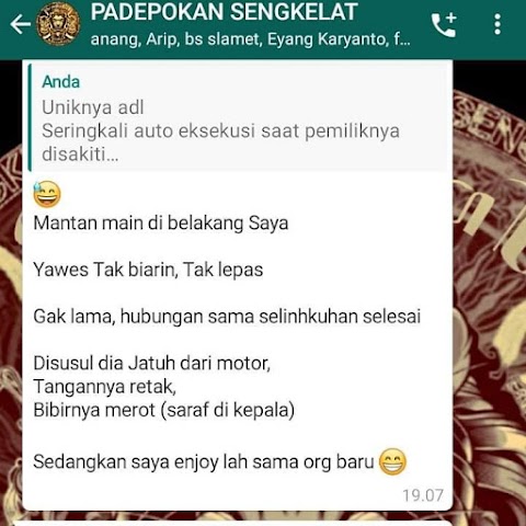 Saya tidak pernah ngajari untuk berbuat jahat