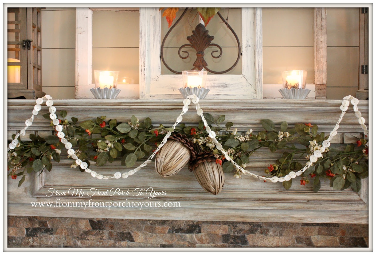From My Front Porch To Yours- French Farmhouse Fall Mantel 2014