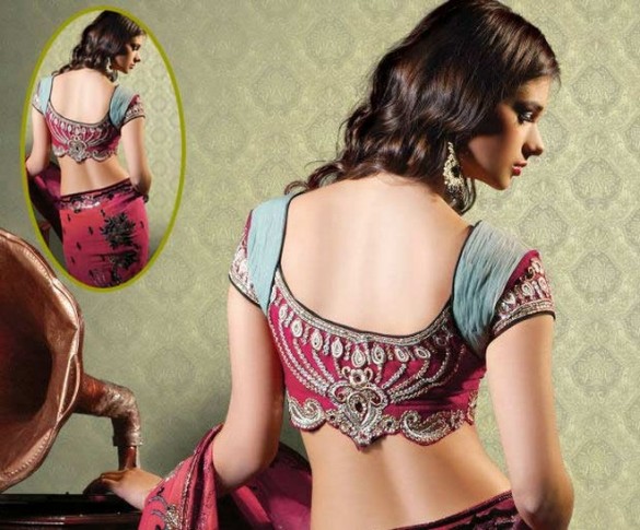 Latest Fashion Trends Backless Saree Blouses Designs