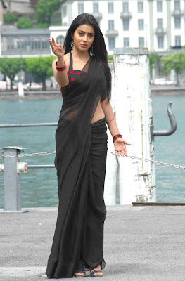 tollywood actress shreya in hot black saree photos