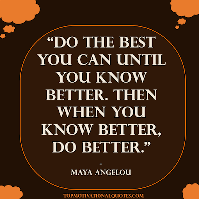 best motivational quotes - do the best you can until by maya angelou