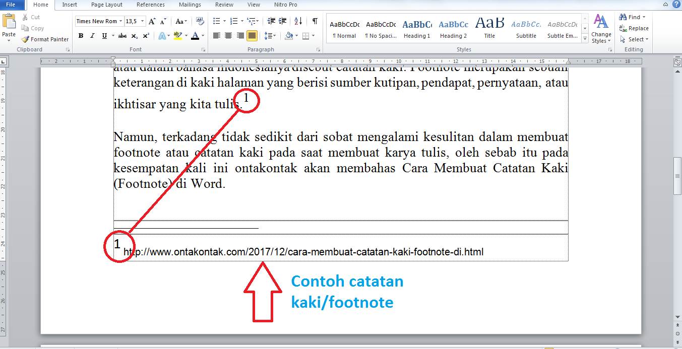 Cara Membuat Catatan Kaki (Footnote) yang Baik di Word 