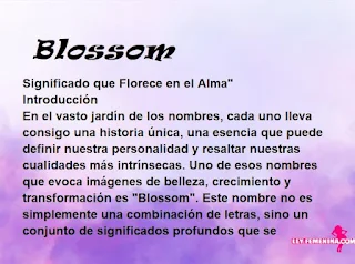 significado del nombre Blossom