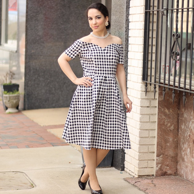 Shein Black and White Gingham Dress