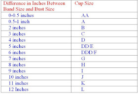 Bra size chart