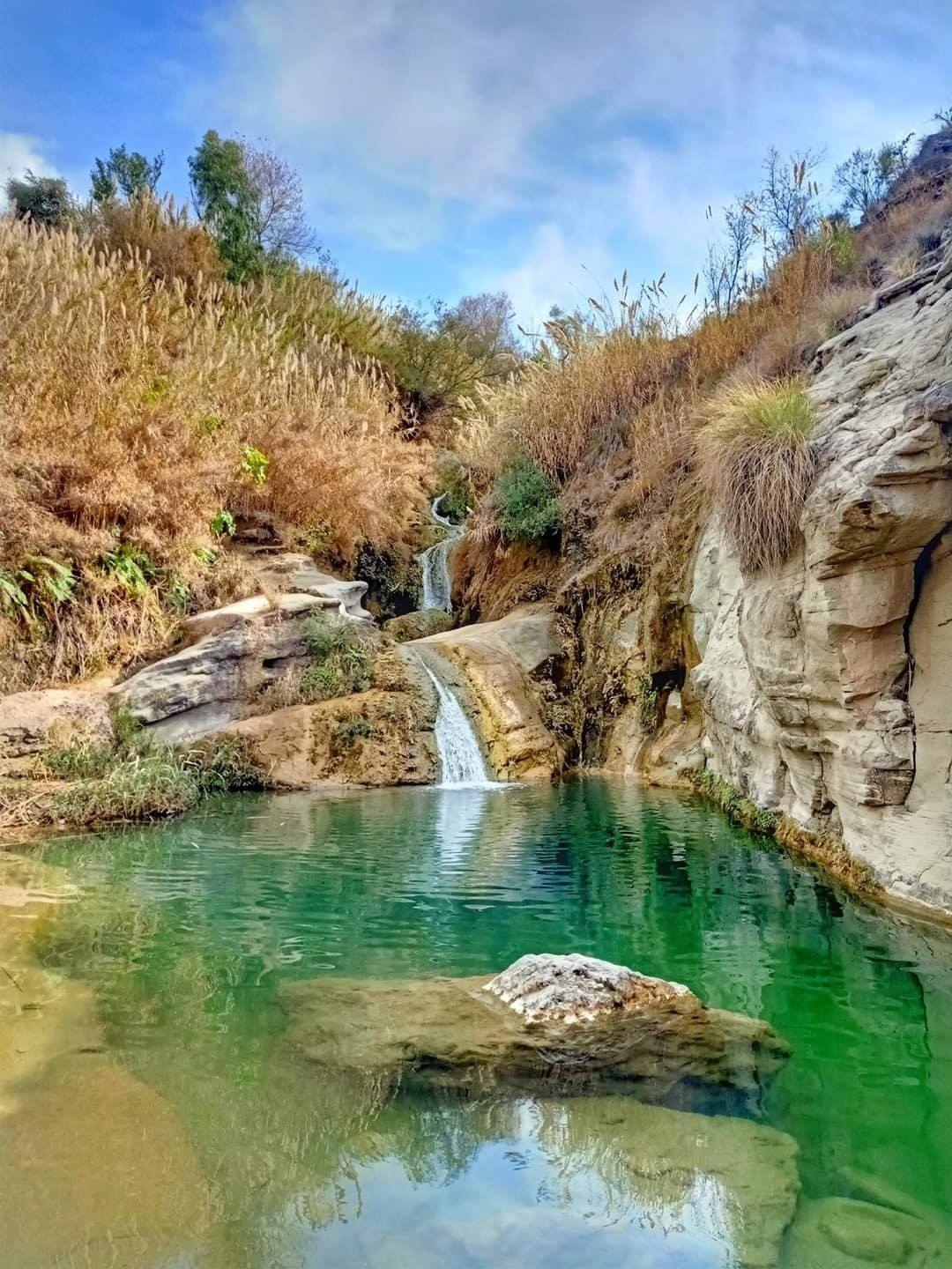 waterfall Kanhati Garden. waterfall Soon valley. waterfall in Salt range Pakistan. waterfall in Punjab. water stream Kanhati garden