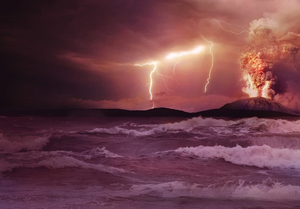 In the Earth’s primary atmosphere, there was less lightning, and hence the chances for the origin of life