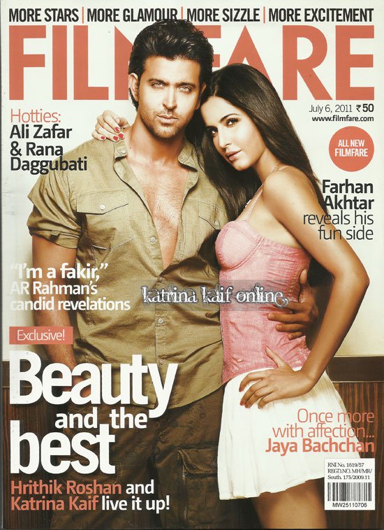 Katrina Kaif Hot Filmfare Scan - Katrina Kaif Hot Filmfare Scans July 2011 - Hrithik Roshan