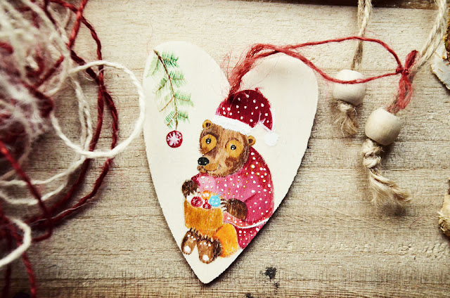 christmas painting on a small wood