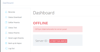 UNBK-OFFLINE CBT Sync Tidak Terkoneksi Pusat