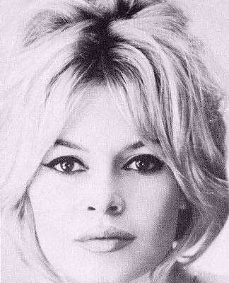 Brigitte Bardot hairstyle - long blonde locks, style of 60's (sixties)