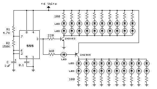 40 LED Bicycle Light Circuit Diagram Using 555 IC