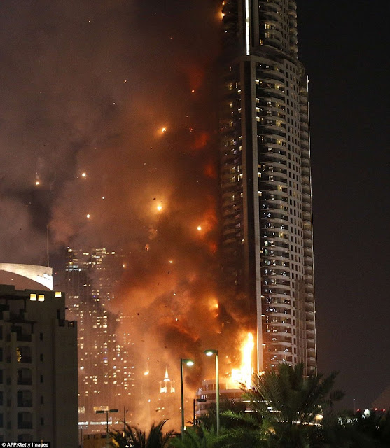 HUGE fire engulfs luxury Dubai hotel ahead of New Year celebrations