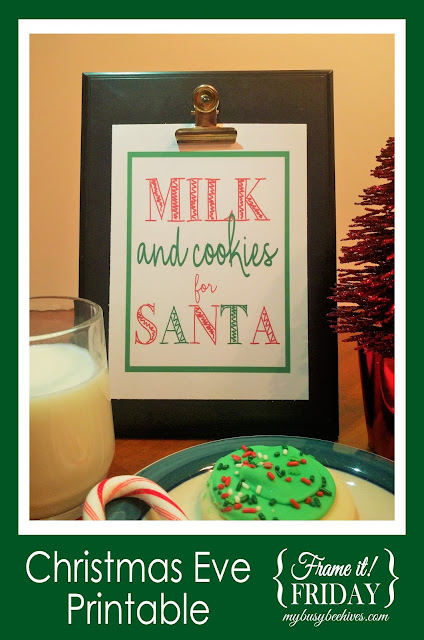 Free printable Milk and Cookies for Santa sign