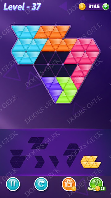 Block! Triangle Puzzle Intermediate Level 37 Solution, Cheats, Walkthrough for Android, iPhone, iPad and iPod