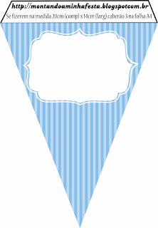 Blue Stripes and  Light Blue Free Printable Banner.