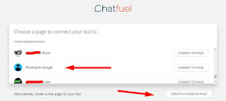 Pilih fanspage Bot Messenger 