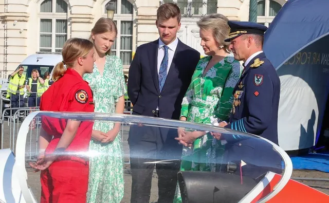 King Philippe, Queen Mathilde, Crown Princess Elisabeth, Prince Gabriel, Princess Eleonore and Prince Emmanuel