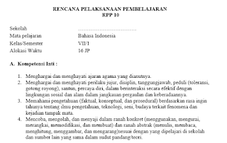 Salam sejahtera admin sampaikan kepada rekan guru SMP Bahasa Indonesia dimanapun berada RPP Bahasa Indonesia Kelas 7 K13 Revisi 2018