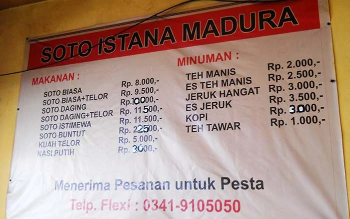 Daftar Harga Saat itu