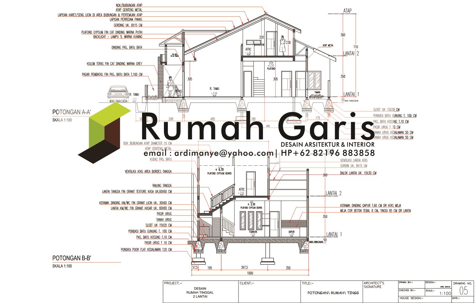 Jasa Gambar Rumah 2 Dimensi - Rumah Garis