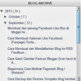 Cara membuat scroll pada blog archives menggunakan css