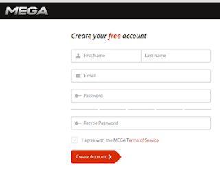 formulario cuenta gratis en Mega descargas