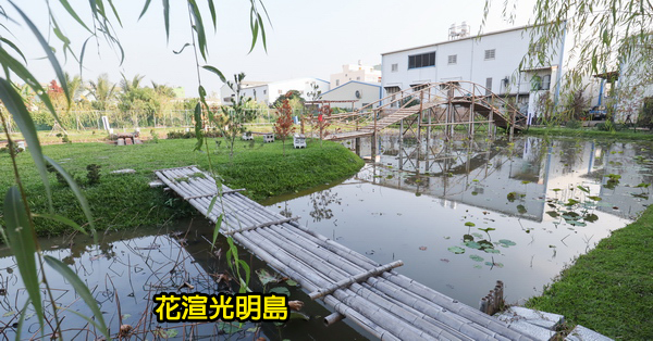 台中烏日|花渲光明島|烏日秘境|荷花池|柳樹|竹拱橋|落羽松|竹棧道|水車|小橋流水詩情畫意