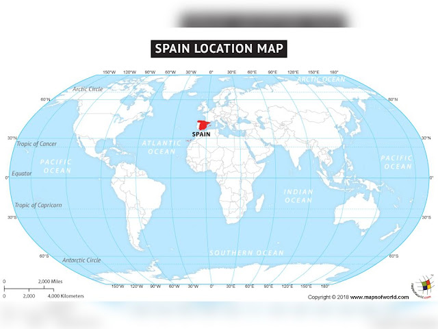 Spain Location On World Map