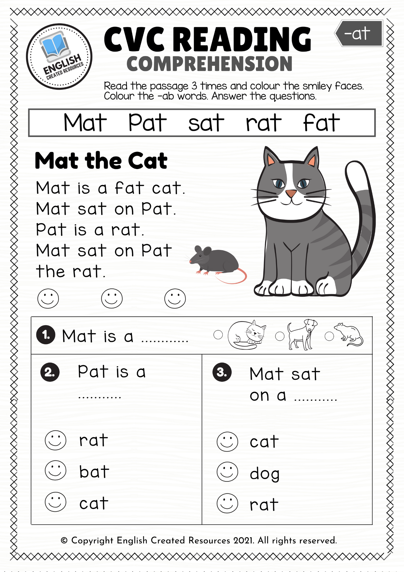 Cvc Words Reading Comprehension