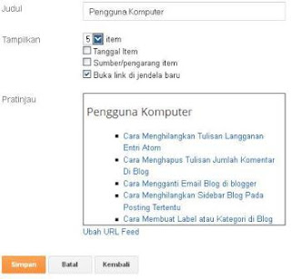 cara membuat daftar artikel terbaru