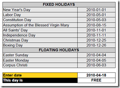 Calendar in Calc spreadsheet (algorithmic version)