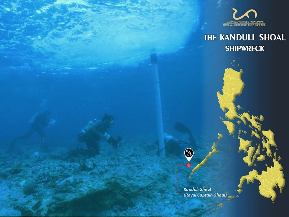 Kanduli Shoal Shipwreck Royal Captain Shoal near Palawan Island Philippines [Archeology]