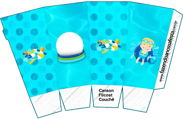 Free Printable Pop Corn Box of Blondie Boy Pool Party.