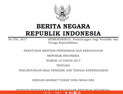 Permendikbud No 10 Tahun 2017