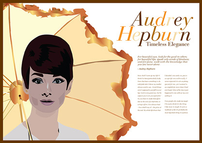 Illustrated Vector Drawing Audrey Hepburn