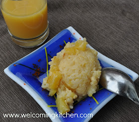 Glutenfree, vegan pineapple coconut rice pudding