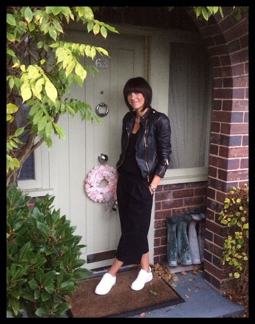 My Midlife Fashion, Zara Leather Biker Jacket, Marks and Spencer Insolia Trainers, Great Plains Wool Culottes, Kettlewell Crossover Top