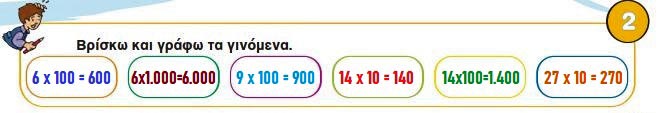 Κεφ. 33ο: Πολλαπλασιασμός & διαίρεση με 10, 100, 1.000 - Μαθηματικά Γ' Δημοτικού - by https://idaskalos.blogspot.gr