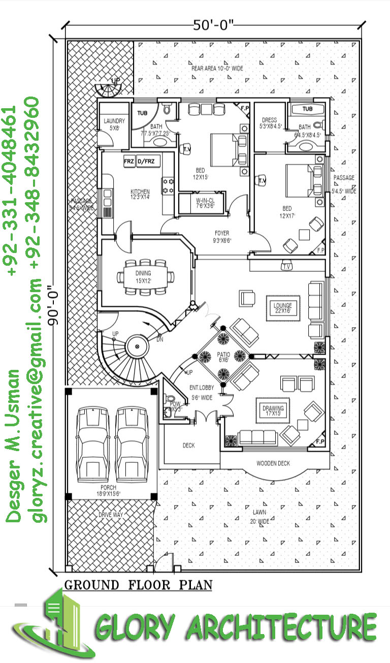 1 kanal house  plan  50x90 house  plan  1 kanal pakistan  