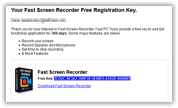 fast screen recorder license key