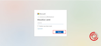 3. Selanjutnya masukkan kata sandi dan klik Masuk