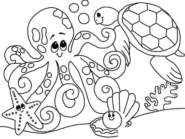 Sea Creatures Coloring Pages for Adults Pdf Free Printable