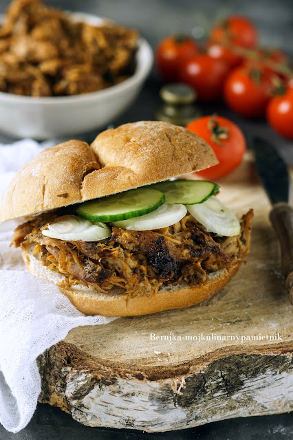 pulled pork, bbq, barbecue, kanapka, sandwich, bernika, wolnowar, crockpot, kulinarny pamietnik