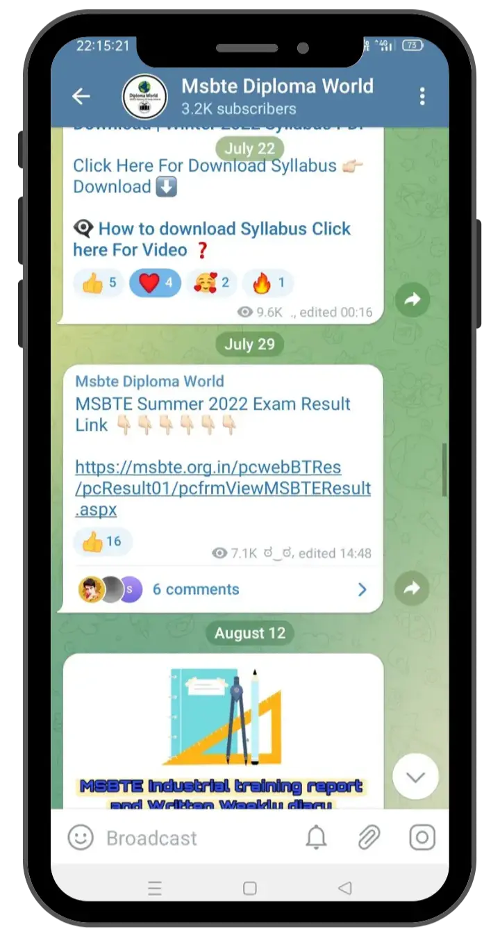 Msbte result link