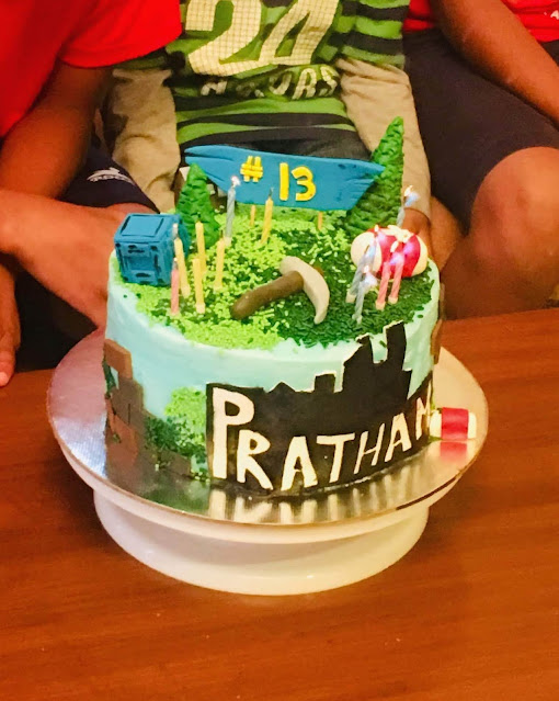 Fortnite themed cake