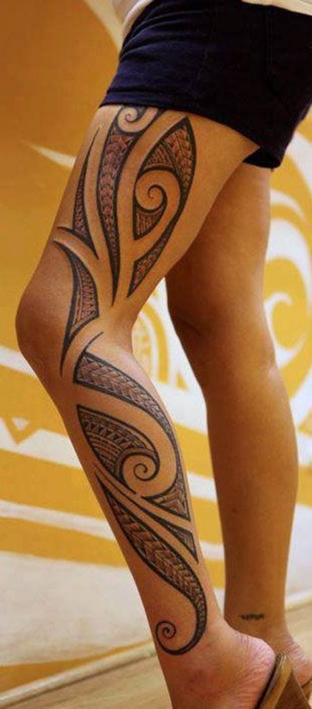 Maori-Leg-tattoo