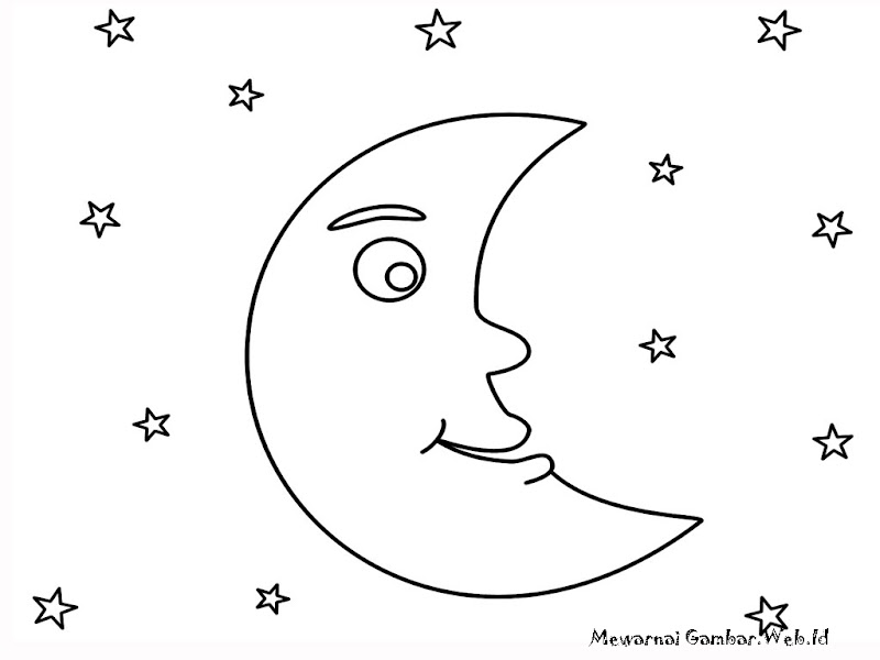 Inspirasi Baru Mewarnai Gambar Bulan Bintang, Animasi Bintang